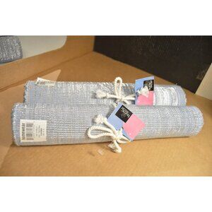 Homewear Wet & Wild Placid Blue Metallic Thread/Cotton Placemats 2 Sets of 4
